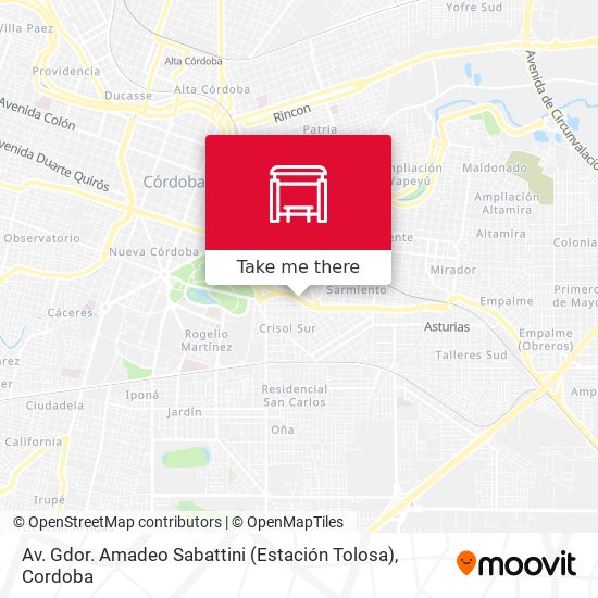 Av. Gdor. Amadeo Sabattini (Estación Tolosa) map