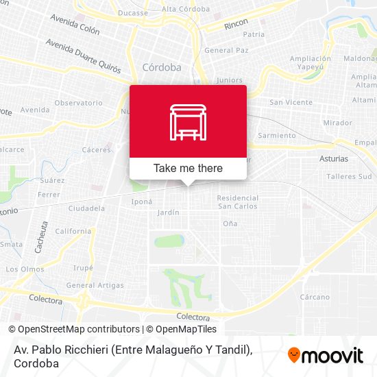 Av. Pablo Ricchieri (Entre Malagueño Y Tandil) map