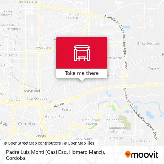 Padre Luis Monti (Casi Esq. Homero Manzi) map