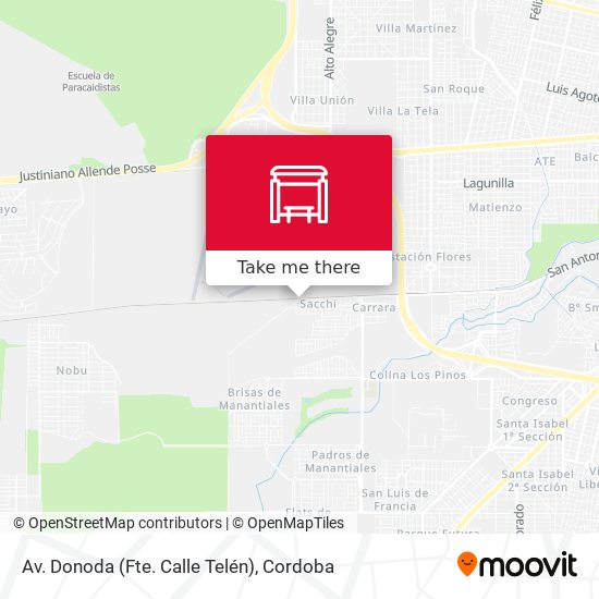 Mapa de Av. Donoda (Fte. Calle Telén)