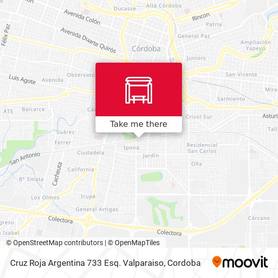 Mapa de Cruz Roja Argentina 733 Esq. Valparaiso