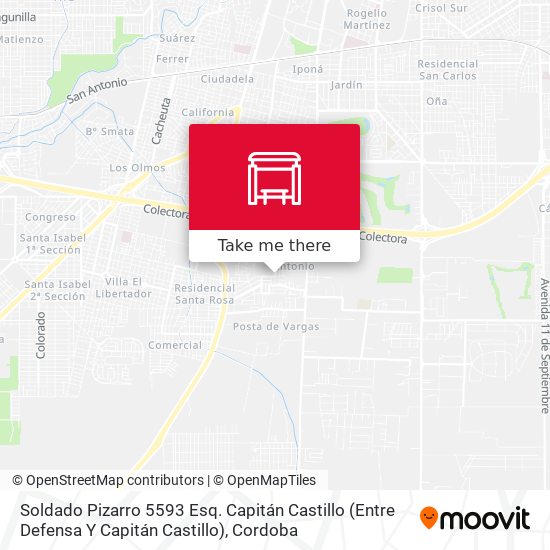 Mapa de Soldado Pizarro 5593 Esq. Capitán Castillo (Entre Defensa Y Capitán Castillo)