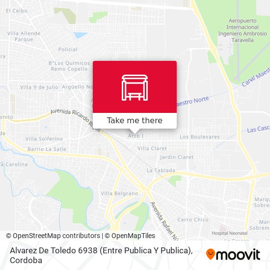 Alvarez De Toledo 6938 (Entre Publica Y Publica) map