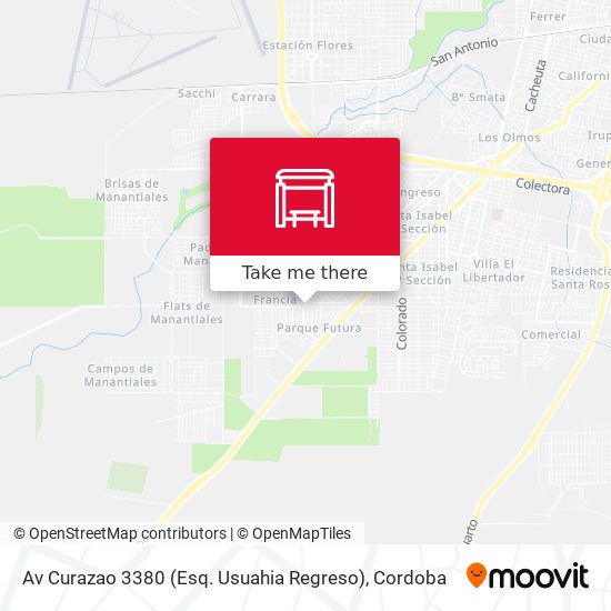 Av Curazao 3380 (Esq. Usuahia Regreso) map