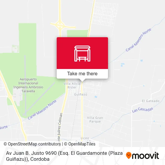Av Juan B. Justo 9690 (Esq. El Guardamonte (Plaza Guiñazu)) map