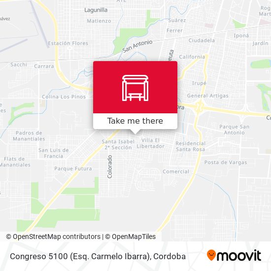 Mapa de Congreso 5100 (Esq. Carmelo Ibarra)