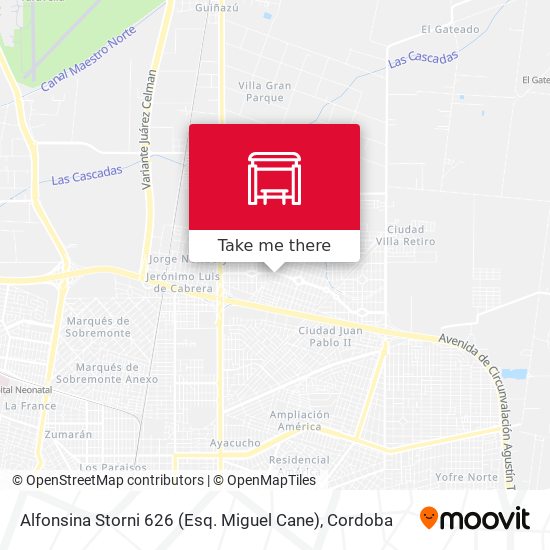 Alfonsina Storni 626 (Esq. Miguel Cane) map
