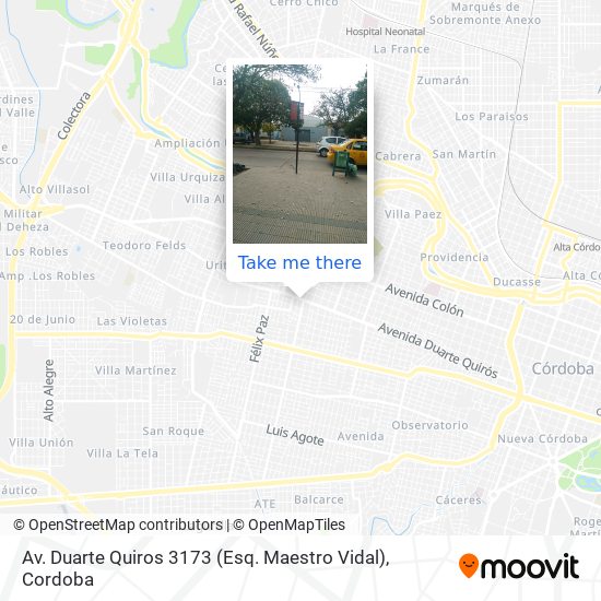 Mapa de Av. Duarte Quiros 3173 (Esq. Maestro Vidal)