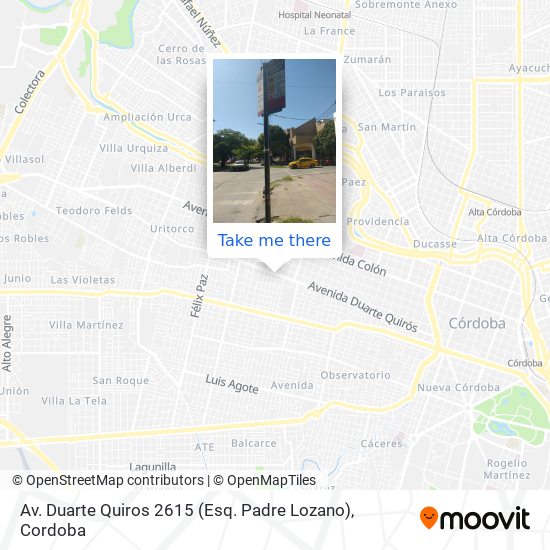 Mapa de Av. Duarte Quiros 2615 (Esq. Padre Lozano)