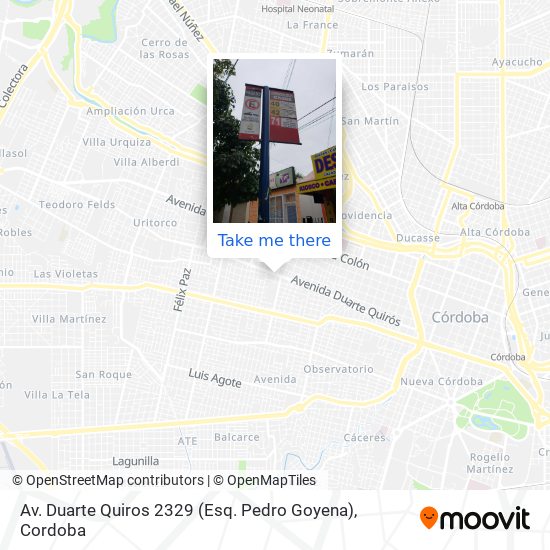 Av. Duarte Quiros 2329 (Esq. Pedro Goyena) map