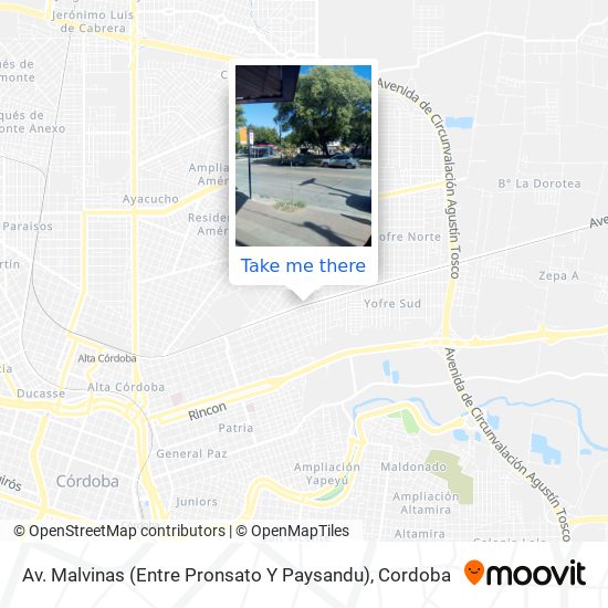 Av. Malvinas (Entre Pronsato Y Paysandu) map