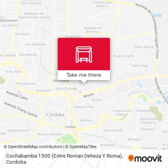 Cochabamba 1500 (Entre Roman Deheza Y Roma) map