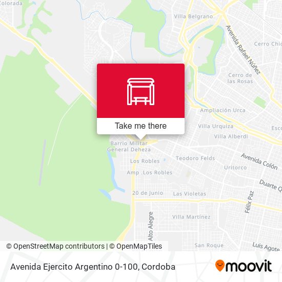 Mapa de Avenida Ejercito Argentino 0-100
