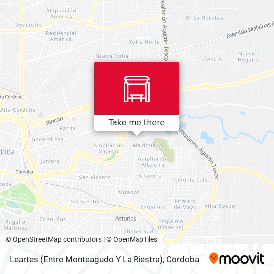 Mapa de Leartes  (Entre Monteagudo Y La Riestra)