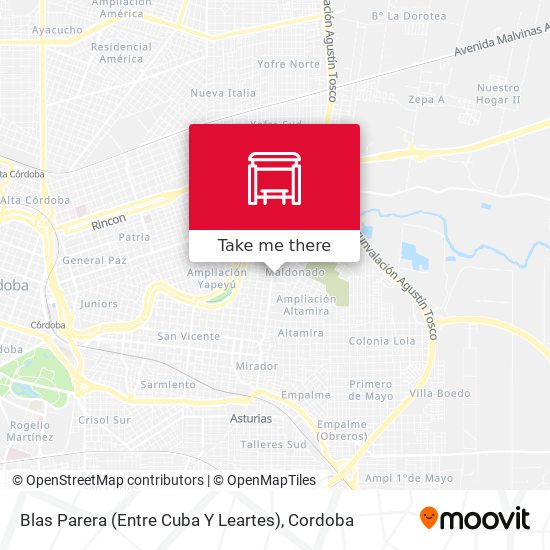 Mapa de Blas Parera  (Entre Cuba Y Leartes)