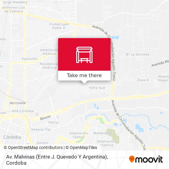 Av. Malvinas (Entre  J. Quevedo Y Argentina) map