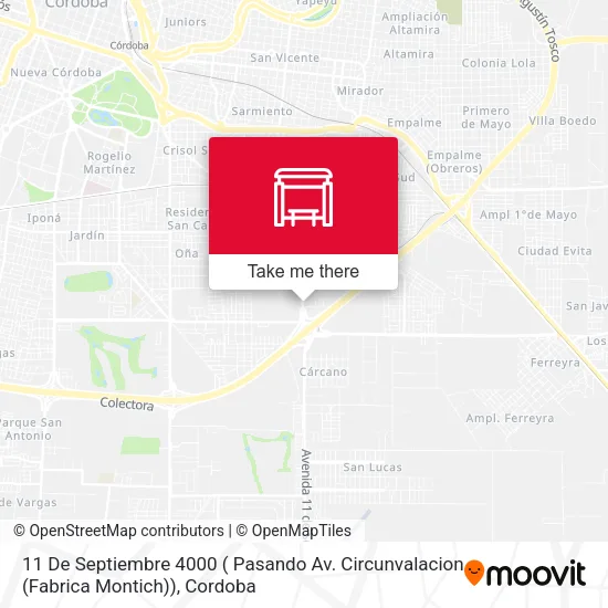 11 De Septiembre 4000 ( Pasando Av. Circunvalacion (Fabrica Montich)) map