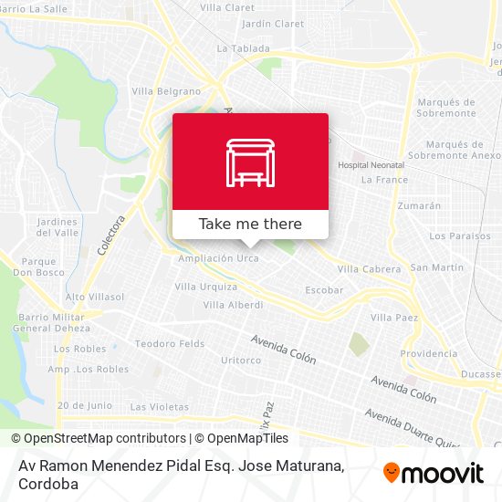 Av Ramon Menendez Pidal Esq. Jose Maturana map
