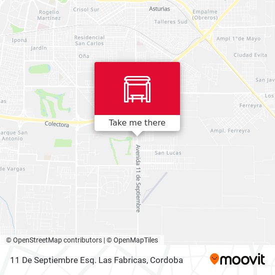 11 De Septiembre Esq. Las Fabricas map