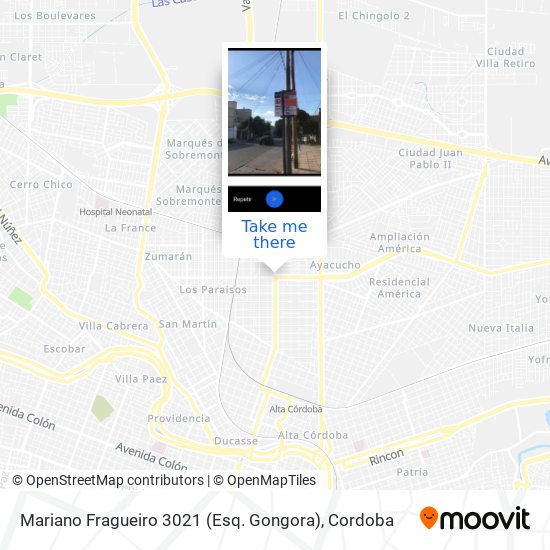 Mariano Fragueiro 3021 (Esq. Gongora) map