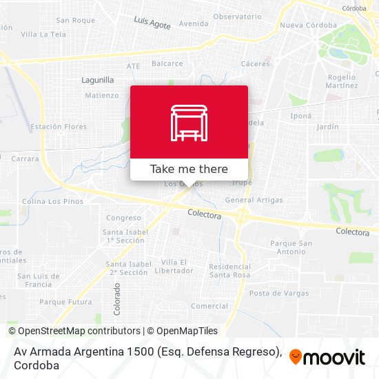 Av Armada Argentina 1500 (Esq. Defensa Regreso) map