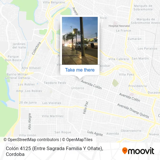 Colón 4125 (Entre Sagrada Familia Y Oñate) map