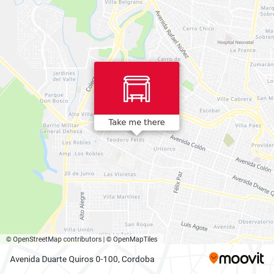 Mapa de Avenida Duarte Quiros 0-100