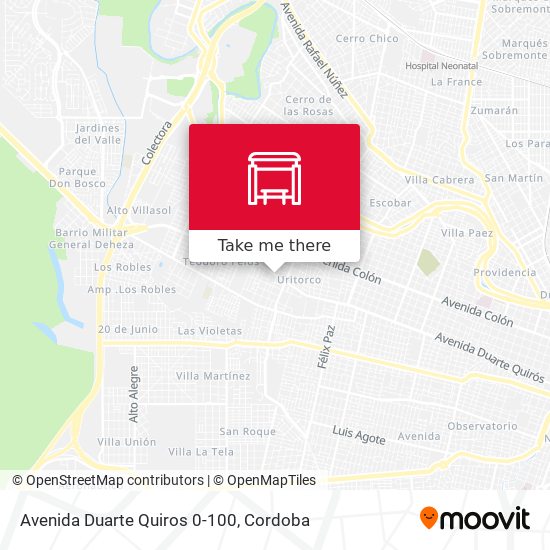 Avenida Duarte Quiros 0-100 map