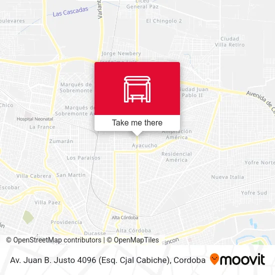 Av. Juan B. Justo 4096 (Esq. Cjal Cabiche) map