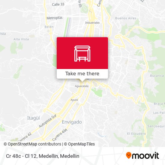 Cr 48c - Cl 12, Medellín map