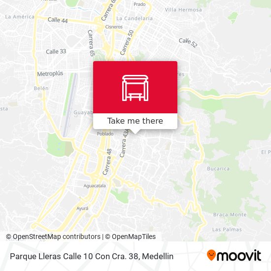 Parque Lleras Calle 10 Con Cra. 38 map