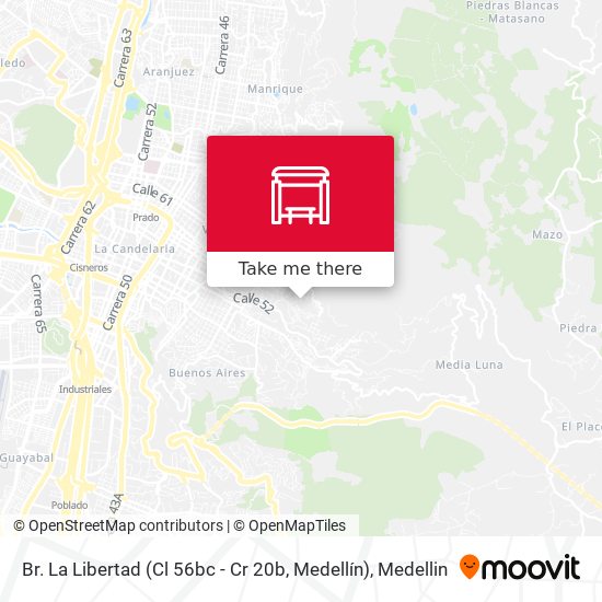 Mapa de Br. La Libertad (Cl 56bc - Cr 20b, Medellín)
