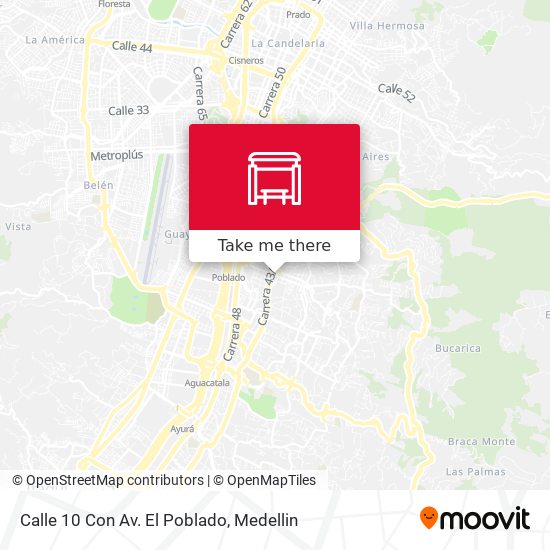 Mapa de Calle 10 Con Av. El Poblado