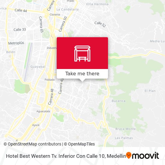 Hotel Best Western Tv. Inferior Con Calle 10 map