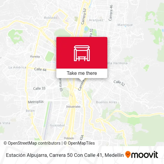 Mapa de Estación Alpujarra, Carrera 50 Con Calle 41