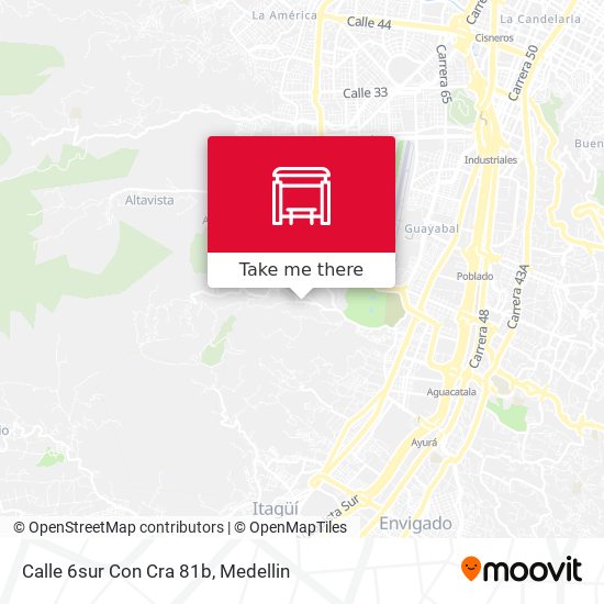 Mapa de Calle 6sur Con Cra 81b