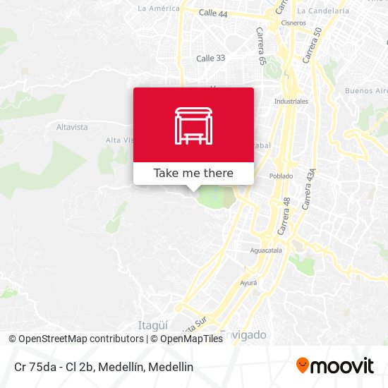 Cr 75da - Cl 2b, Medellín map