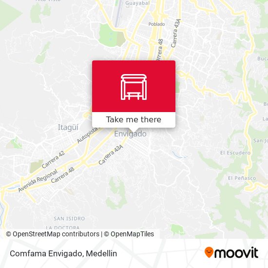 Mapa de Comfama Envigado