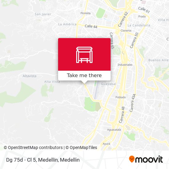 Mapa de Dg 75d - Cl 5, Medellín
