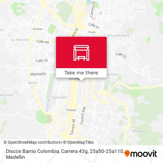 Mapa de Discos Barrio Colombia, Carrera 43g, 25a50-25a110