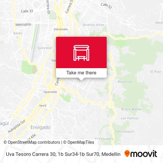 Mapa de Uva Tesoro Carrera 30, 1b Sur34-1b Sur70