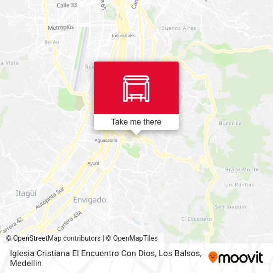 Mapa de Iglesia Cristiana El Encuentro Con Dios, Los Balsos