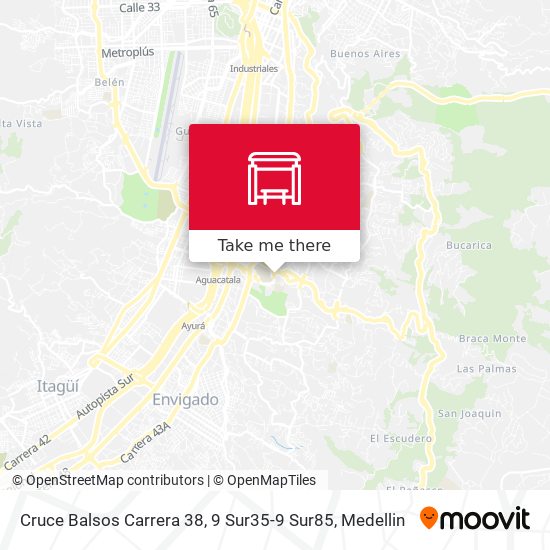 Mapa de Cruce Balsos Carrera 38, 9 Sur35-9 Sur85