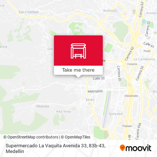 Supermercado La  Vaquita Avenida 33, 83b-43 map