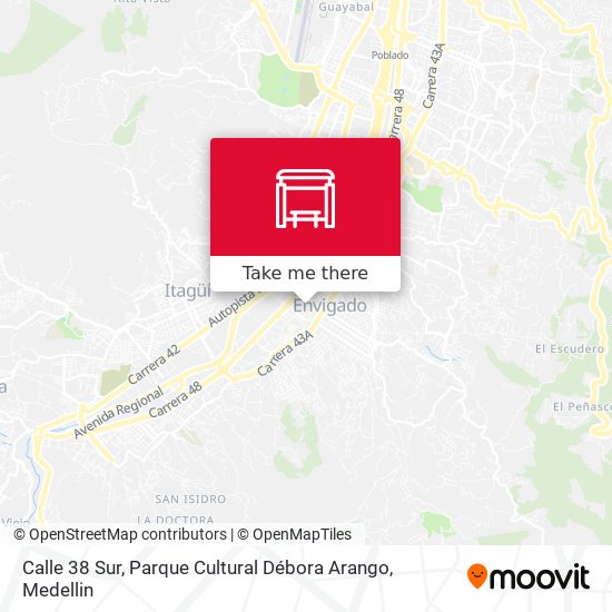 Calle 38 Sur, Parque Cultural Débora Arango map