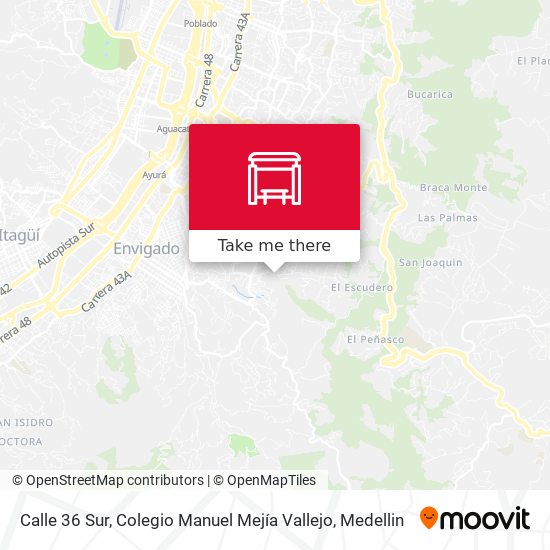 Calle 36 Sur, Colegio Manuel Mejía Vallejo map