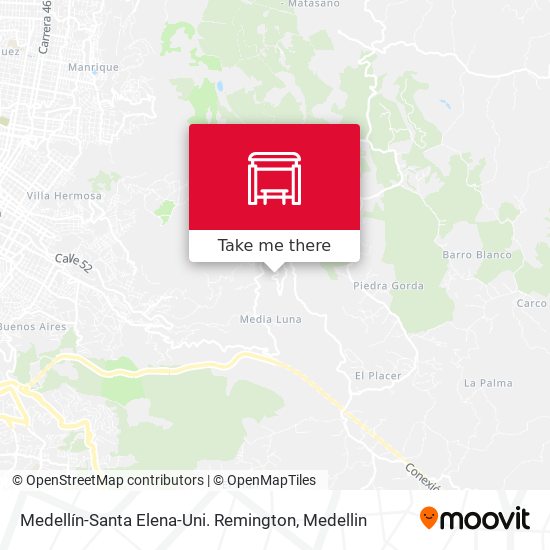 Medellín-Santa Elena-Uni. Remington map