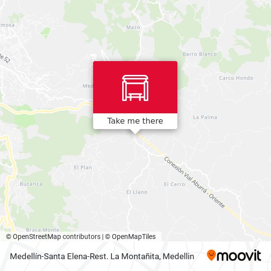 Mapa de Medellín-Santa Elena-Rest. La Montañita