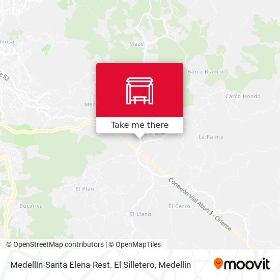 Medellín-Santa Elena-Rest. El Silletero map