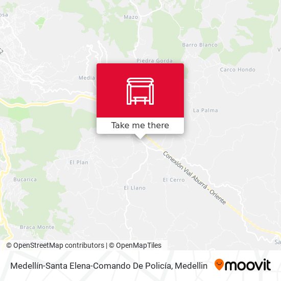 Mapa de Medellín-Santa Elena-Comando De Policía